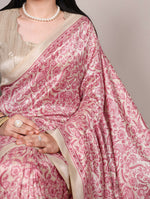 Thumbnail for Vastranavya Salmon Tussar Silk Printed Saree with Unstitched Blouse - Distacart