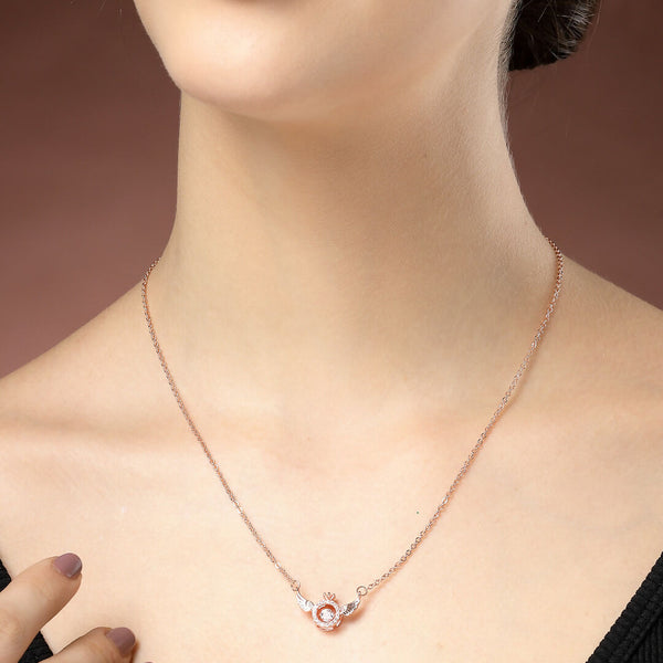 NVR Women's Rose Gold American Diamond Metal Chain - Distacart