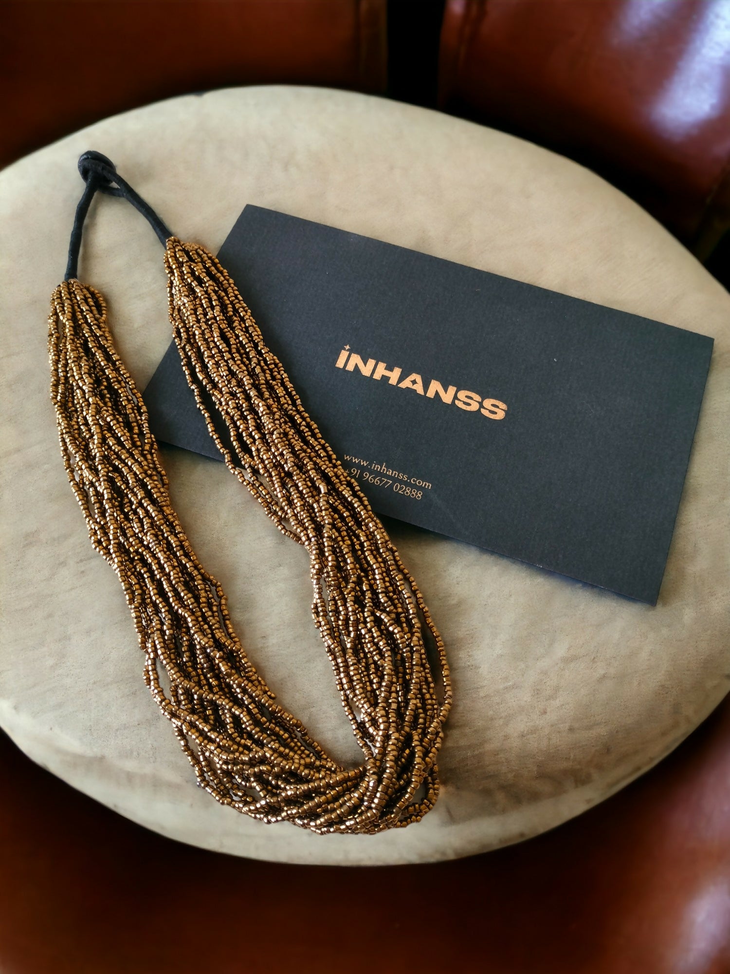 Inhanns Handmade Beaded Multilayer Necklace, 20 Layers - Gold - Distacart