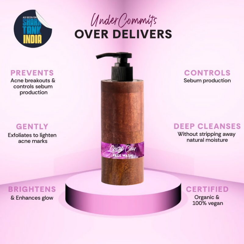 Mintree Certified Organic & Vegan Crystal Clear Anti-Acne Face Wash - Distacart