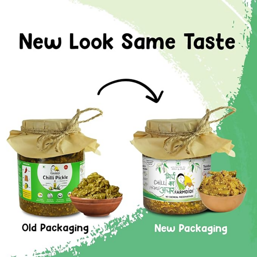 FarmDidi Spicy Green Chilli Pickle - Spicy - Distacart