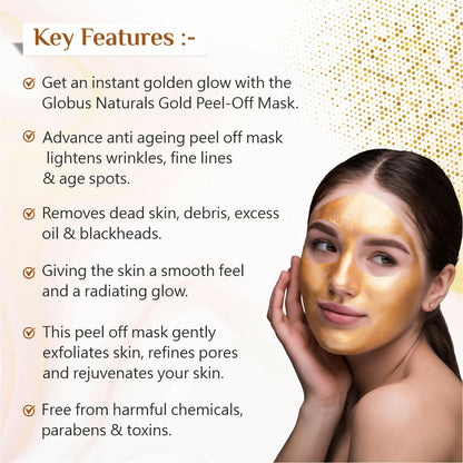 Globus Naturals Gold Peel Off Mask - Distacart