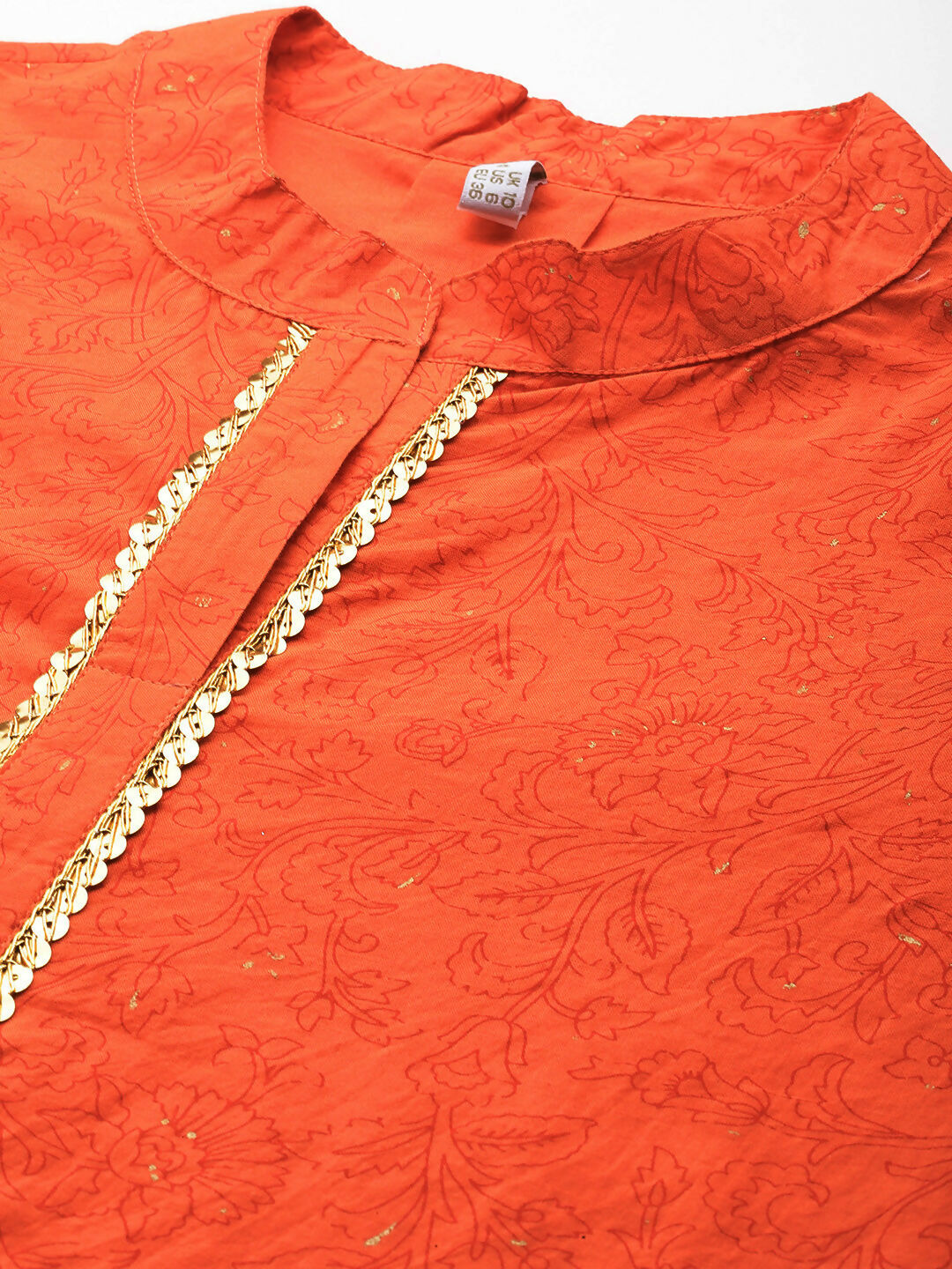 Ahalyaa Women's Traditional Wear Tunic - Orange - Distacart