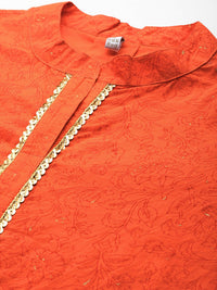 Thumbnail for Ahalyaa Women's Traditional Wear Tunic - Orange - Distacart