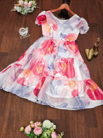 Thumbnail for Preksha Creation Women White Kota Fabric With Digital Print Gown - White - Distacart