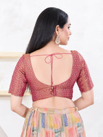 Thumbnail for Joban Fashion Magenta Tissue Elbow Sleeveless Back Open Blouse