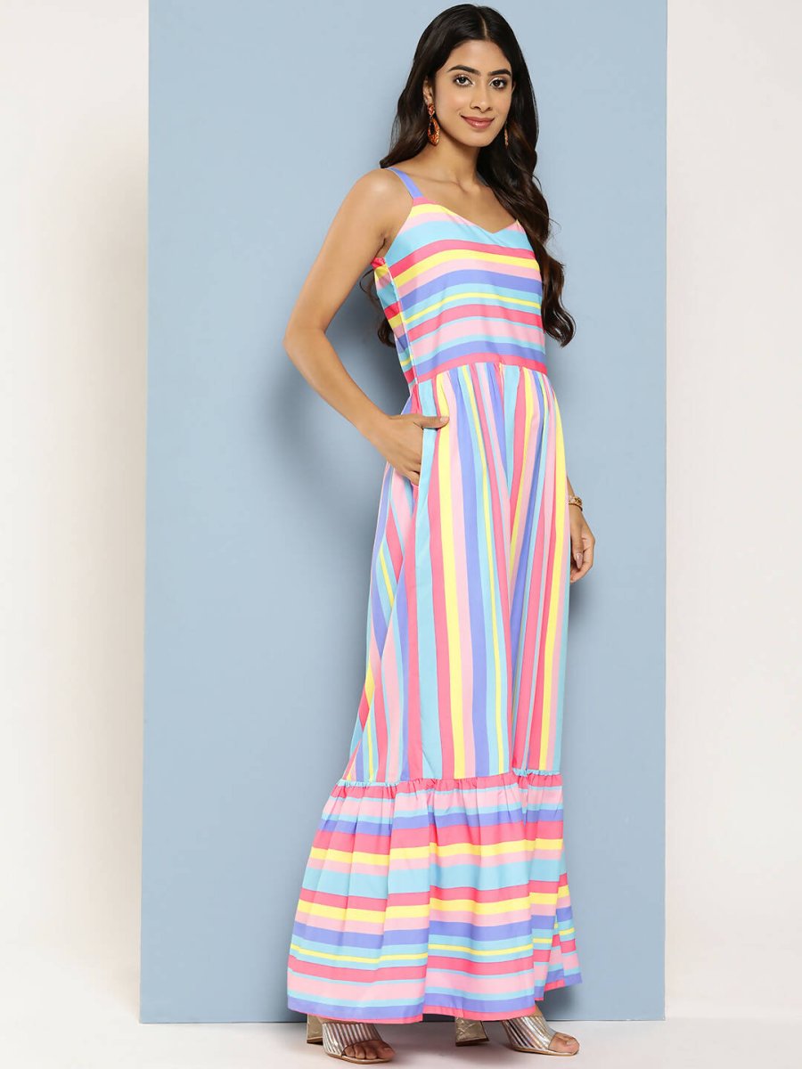 Ahalyaa Women's Traditional wear Ethnic Dress - Blue - Distacart