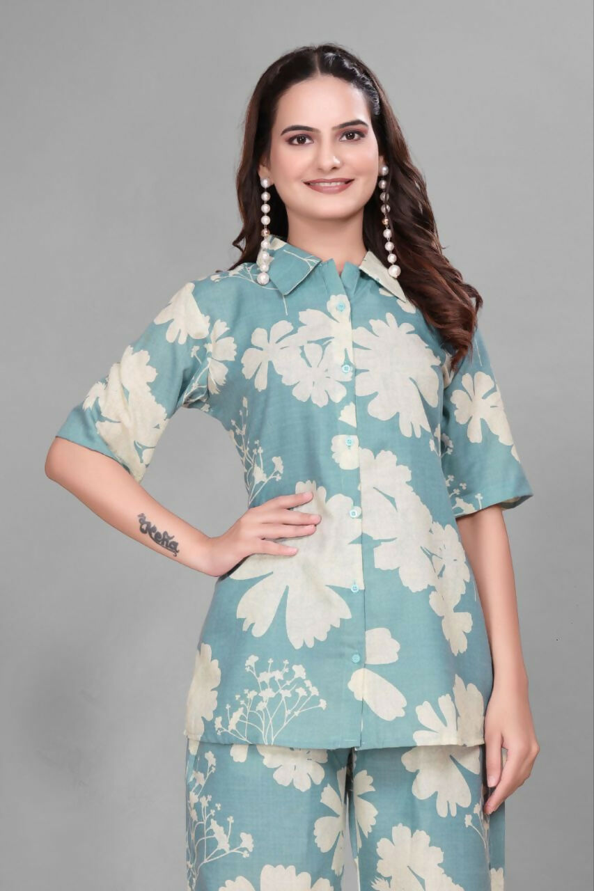 Preksha Creation Cotton Floral Print Kurta Set Co-Ord Set