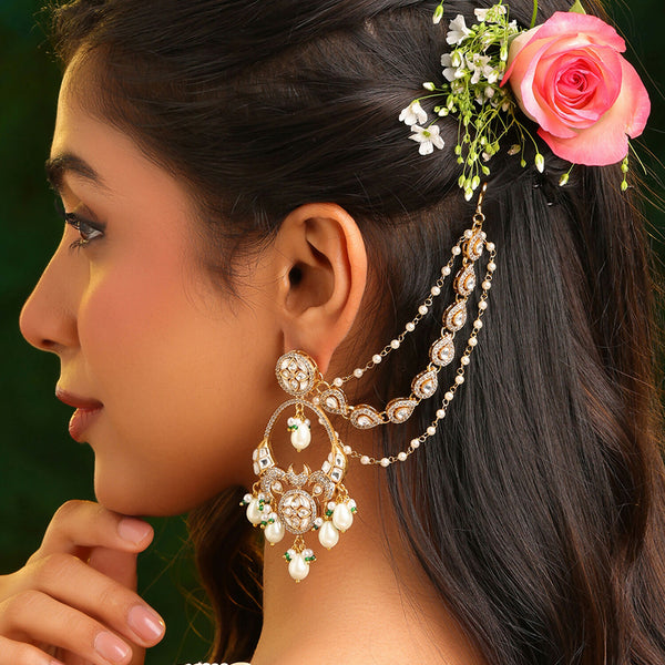 Ruby Raang Gold Plated Ear Chain - Distacart