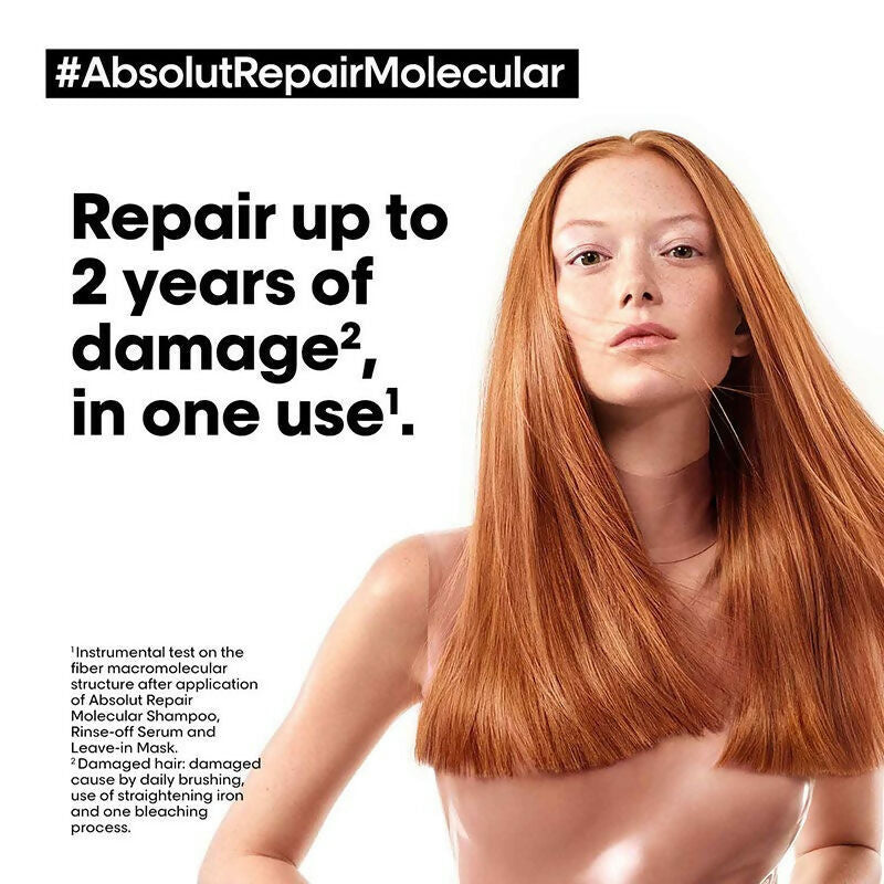 L'Oreal Paris Absolut Repair Molecular Deep Repairing Leave-In Cream For Damaged Hair - Distacart