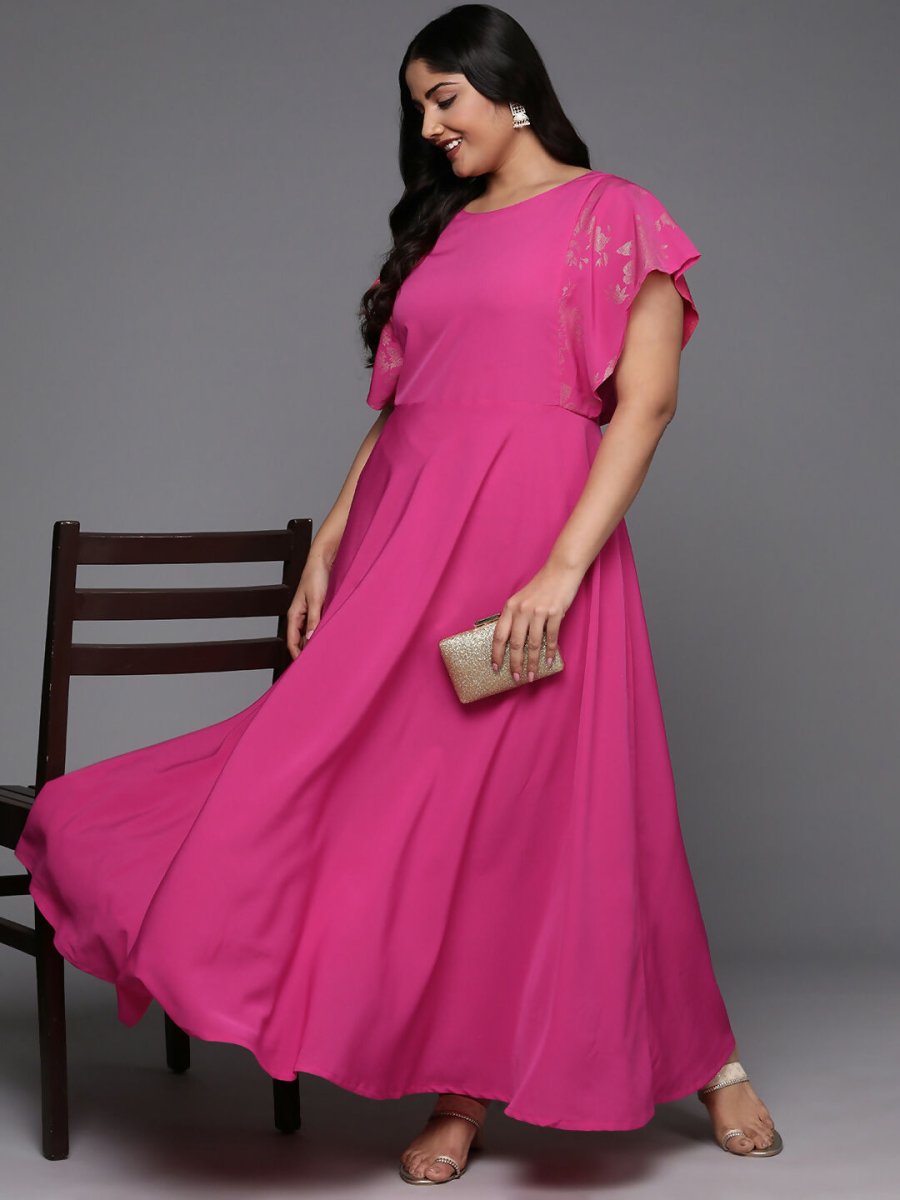 Ahalyaa Women's Traditional wear Ethnic Dress - Pink - Distacart