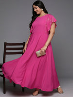 Thumbnail for Ahalyaa Women's Traditional wear Ethnic Dress - Pink - Distacart