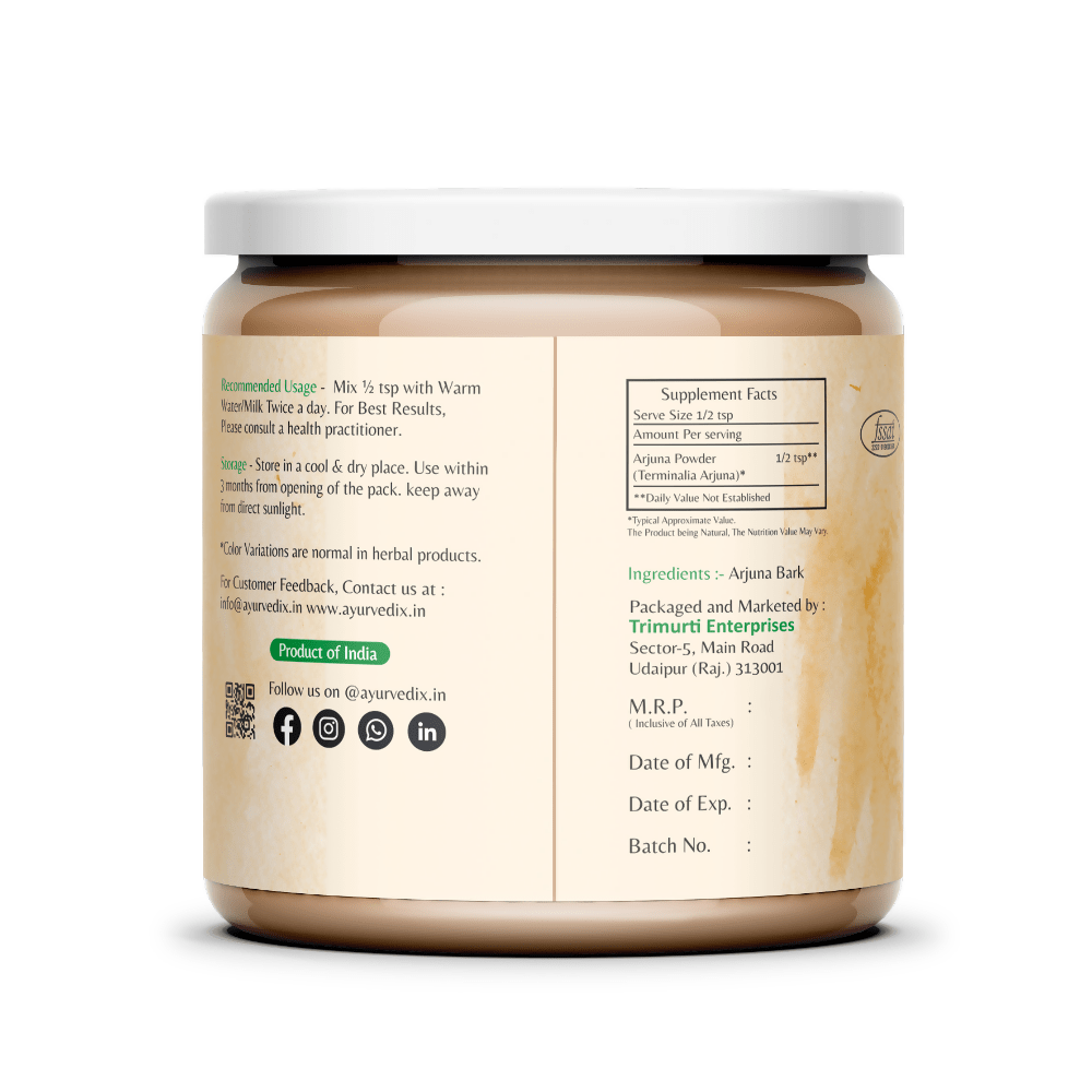 Ayurvedix Pure and Organic Arjuna Powder - Distacart
