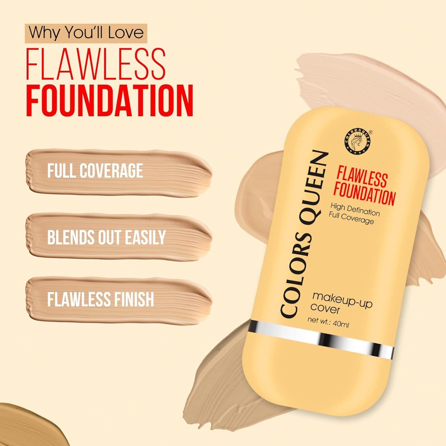 Colors Queen Flawless Foundation – 02 Rose Blush - Distacart