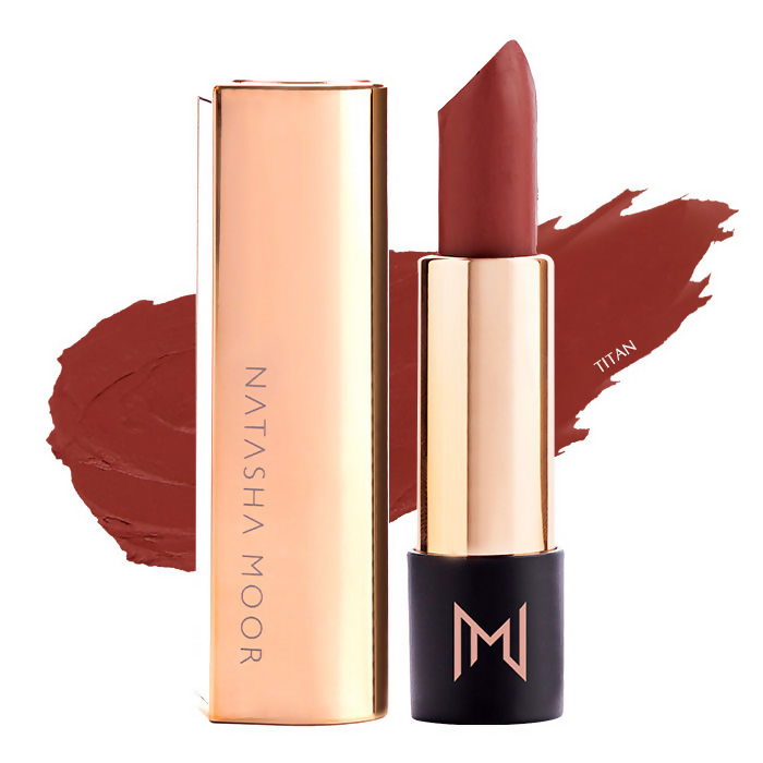 Natasha Moor Silk Suede Lipstick - Titan - Distacart
