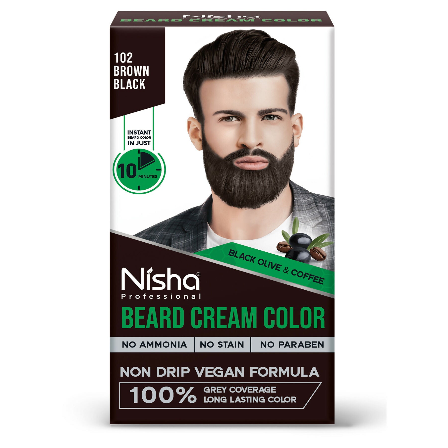 Nisha Beard Colour for Men - Brown Black - Distacart
