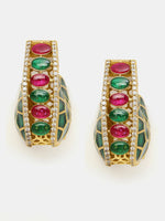 Thumbnail for Ruby Raang Gold Polished Kundan Work Multi-Color Loops