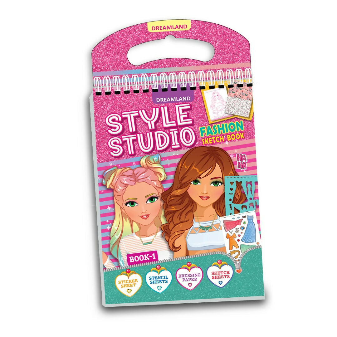 Dreamland Publications Style Studio Fashion Sketch Activity Book 1 for Girls Age 4-8 years