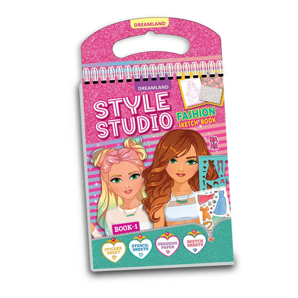 Dreamland Publications Style Studio Fashion Sketch Activity Book 1 for Girls Age 4-8 years