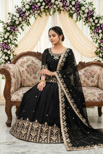 Thumbnail for Teeya Creation New Trendy Heavy Embroidery Sequence Work With Real Mirror Hand Work Lehenga Set- Black - Dista