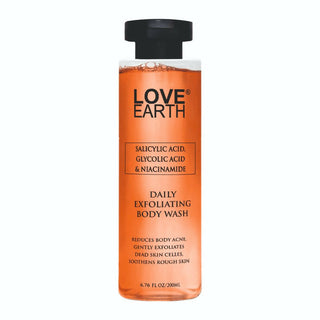 Love Earth Salicylic Acid, Glycolic Acid & Niacinamide Exfoliating Body Wash - Distacart