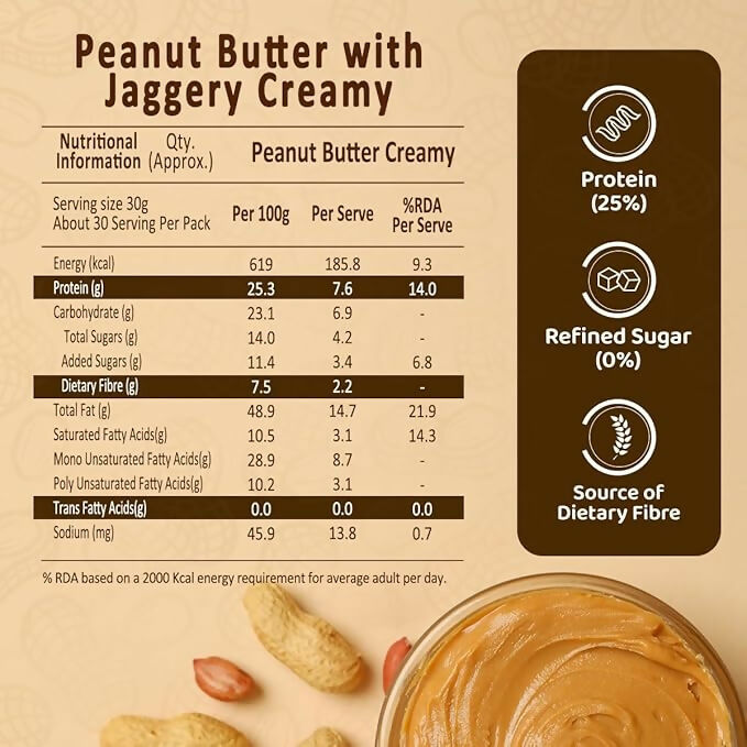 Sundrop Peanut Butter With Jaggery, Creamy - Dista