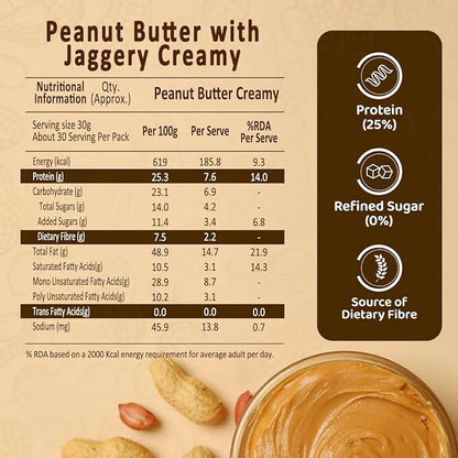 Sundrop Peanut Butter With Jaggery, Creamy - Dista