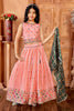 Kids Functional Designer Peach Chinon Fab Lehenga choli - Aaradhna - Distacart