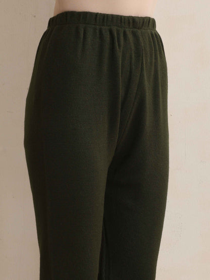 trueBrowns Green Woollen Leggings - Distacart
