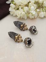 Thumbnail for trueBrowns Silver Gold Tone Jhumka Earrings - Distacart