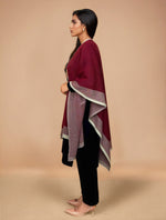 Thumbnail for trueBrowns Maroon Woollen Kaftan Cape