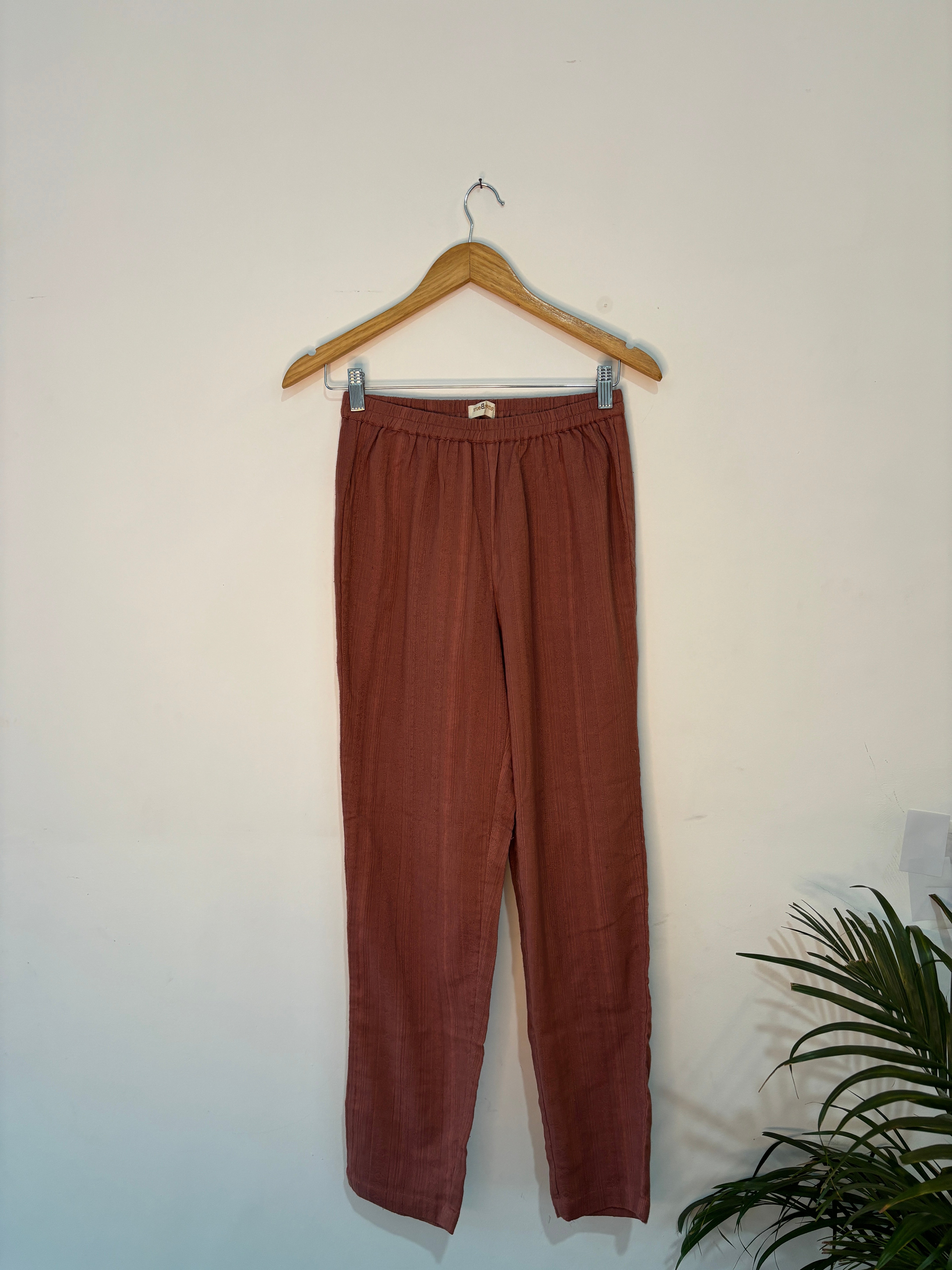 trueBrowns Pink Gauze Dobby Co-ord Set