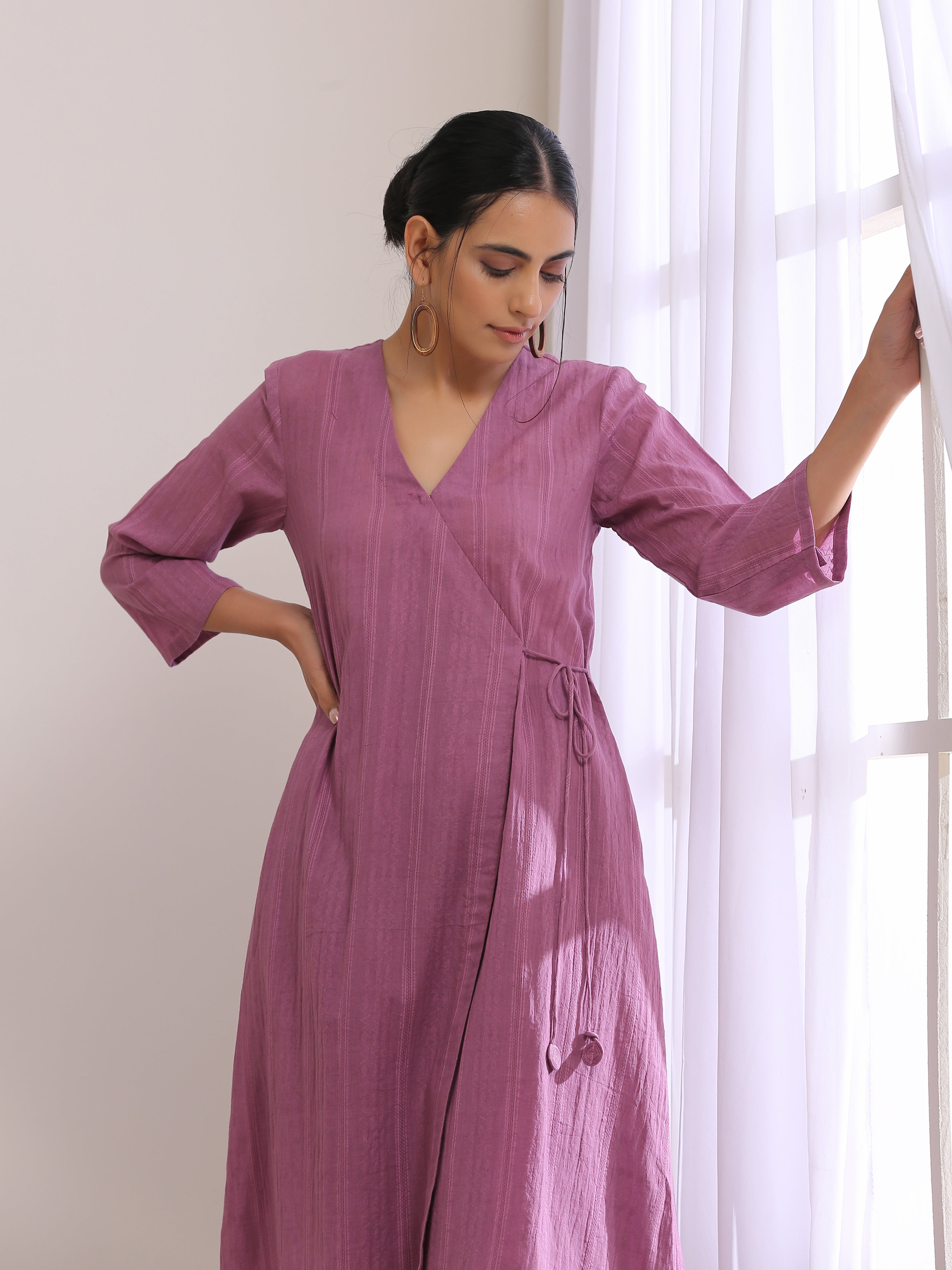 trueBrowns Onion Pink Dobby Angrakha Pant Set - Distacart