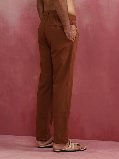 trueBrowns Men's Brown Cotton Twill Pants - Distacart
