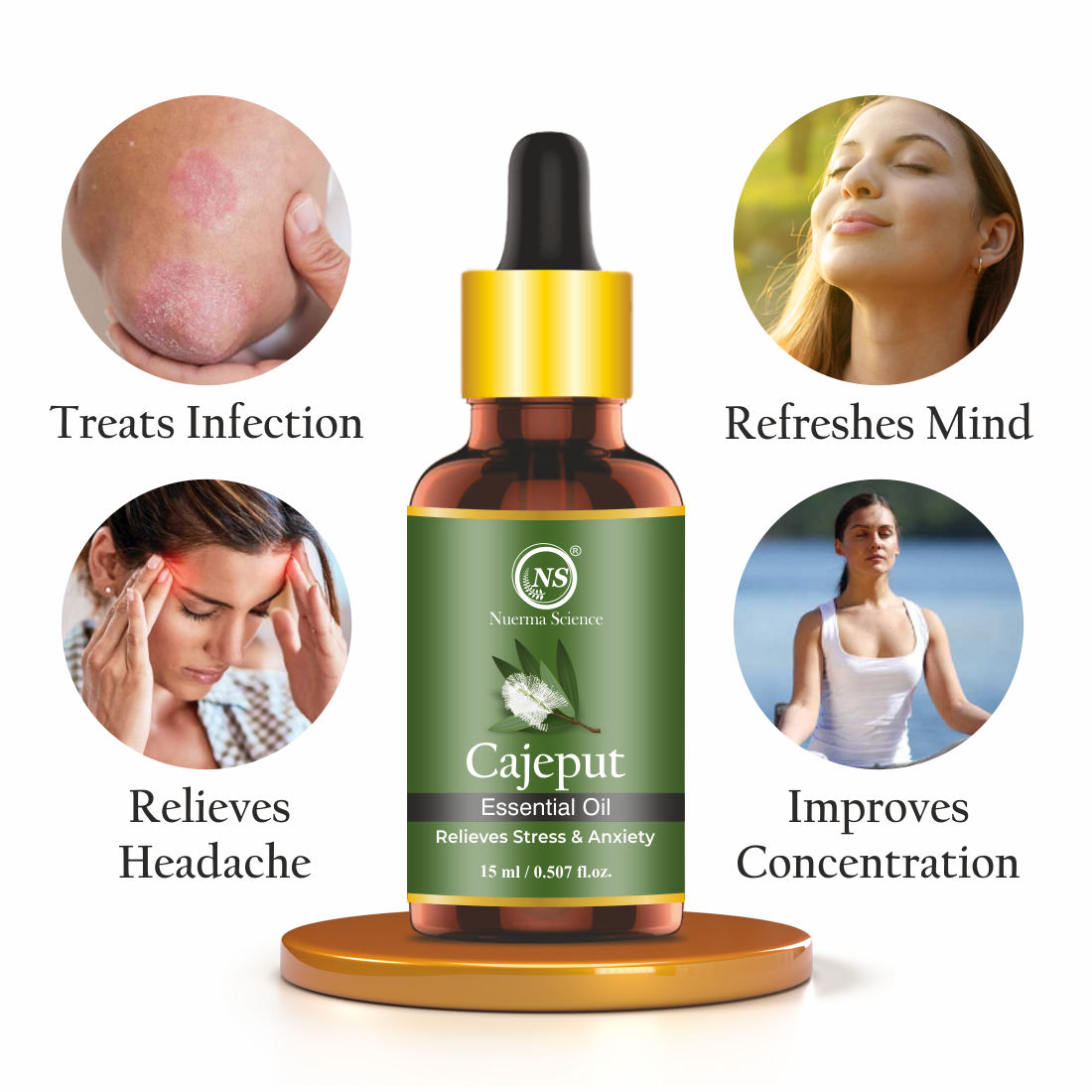 Nuerma Science Cajeput Essential Oil For Skin, Body & Hair Care