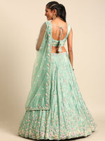 Thumbnail for House of Panchhi Sea Green Georgette heavy Sequinse embroidery Lehenga choli & Dupatta - Distacart