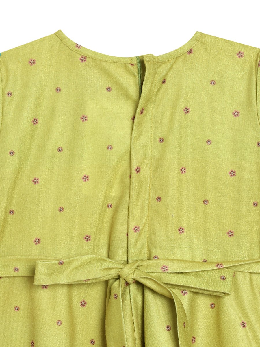 Ahalyaa Girls Printed A-Line Velvet Maxi Kids Ethnic Dress - Distacart