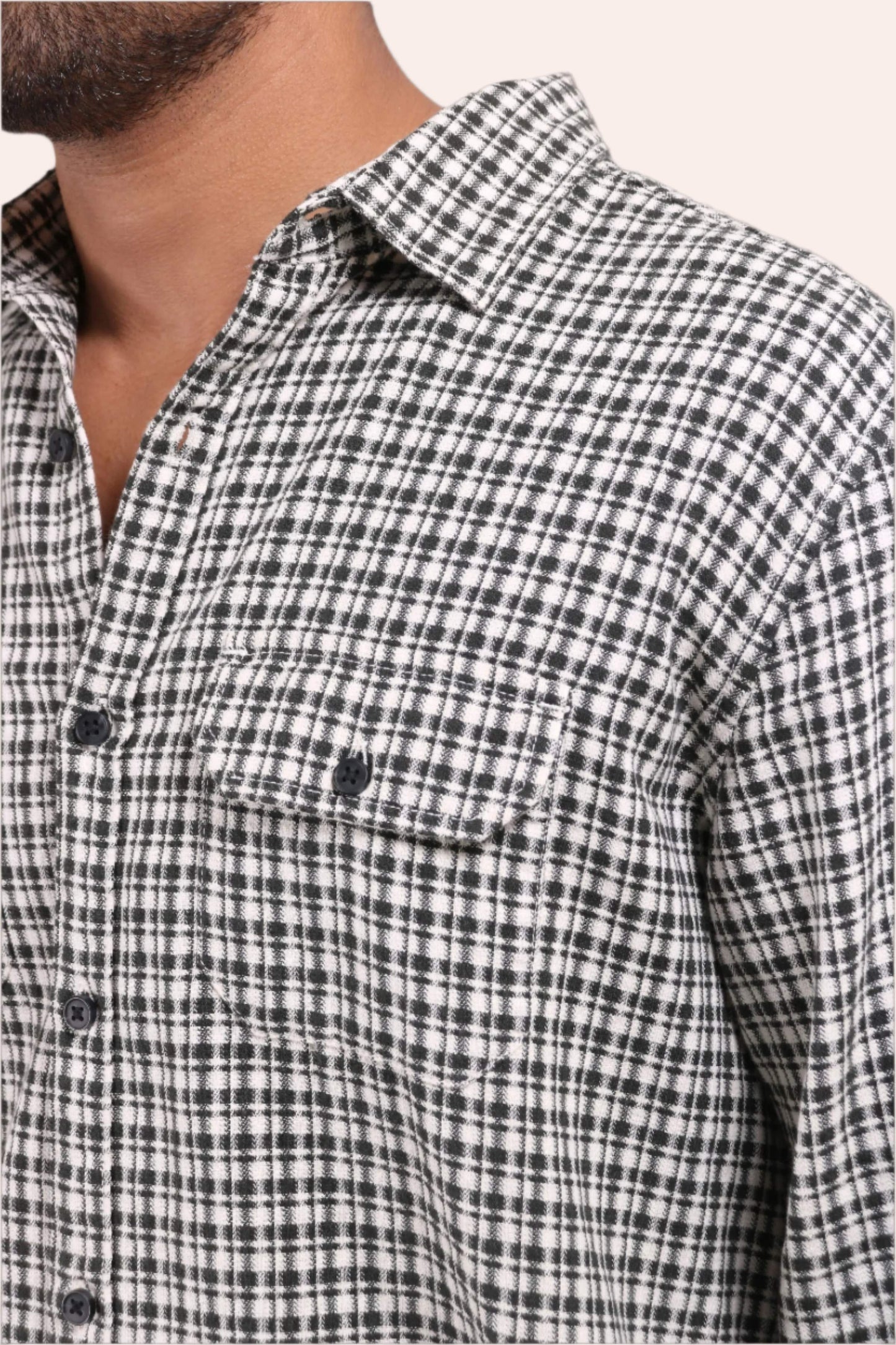Xkind White Textured Checks Overshirt/ Shirt - Distacart