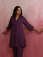 Thumbnail for trueBrowns Purple Modal Kurta Co-ord Set