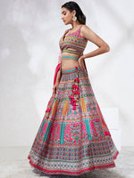Thumbnail for House of Panchhi Pink Pure Georgette Position Printing With Siroski Stone Work Lehenga Choli & Dupatta - Distacart