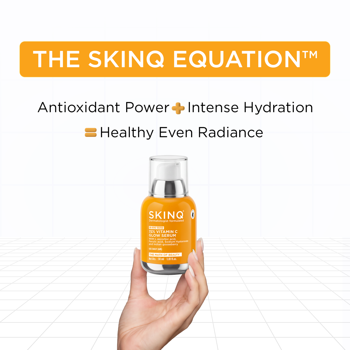 SKINQ 15% Vitamin C Glow Serum with L Ascorbic & Ferulic Acid - Distacart