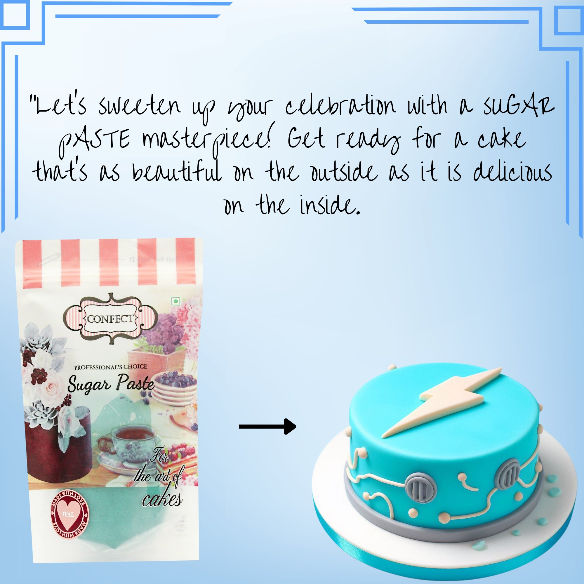 electric blue fondant edible sugarpaste 1kg