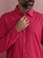 Thumbnail for trueBrowns Men's Pink Cotton Shirt