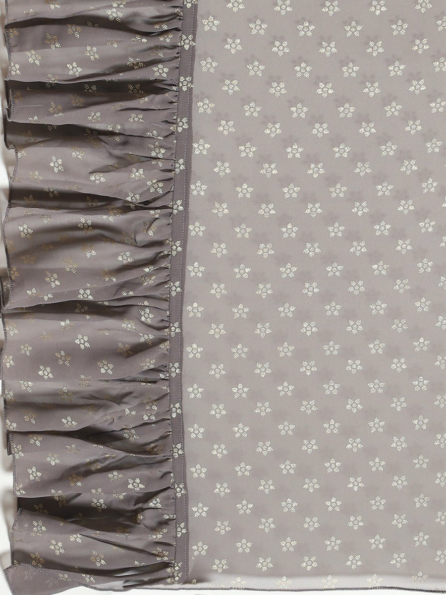 Ahalyaa Printed Ready To Wear Ruffles Saree - Distacart