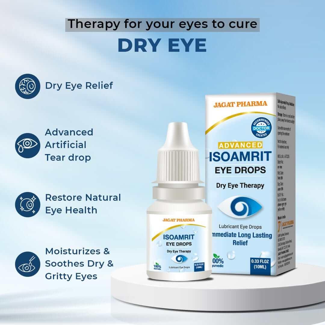 Jagat Pharma ISOAMRIT Ayurvedic Eye Drops for Dry Eyes- 10ml