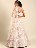 Thumbnail for House of Panchhi Cream Net Multi Sequins with heavy Zarkan embroidery Lehenga choli & Dupatta - Distacart