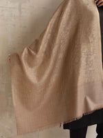Thumbnail for trueBrowns Brown Floral Jaal Woollen Stole