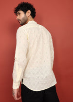 Thumbnail for Fabmade Ivory Bloom Embroidered Short Kurta - Distacart