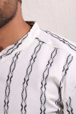 Thumbnail for Xkind White Stripes Regular Fit Shirt