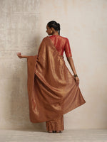 Thumbnail for trueBrowns Brown Gold Lurex Ready To Wear Saree